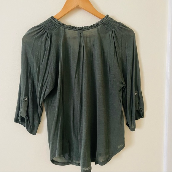 Floral Embroidered Women's Blouse in Olive - Picture 9 of 10